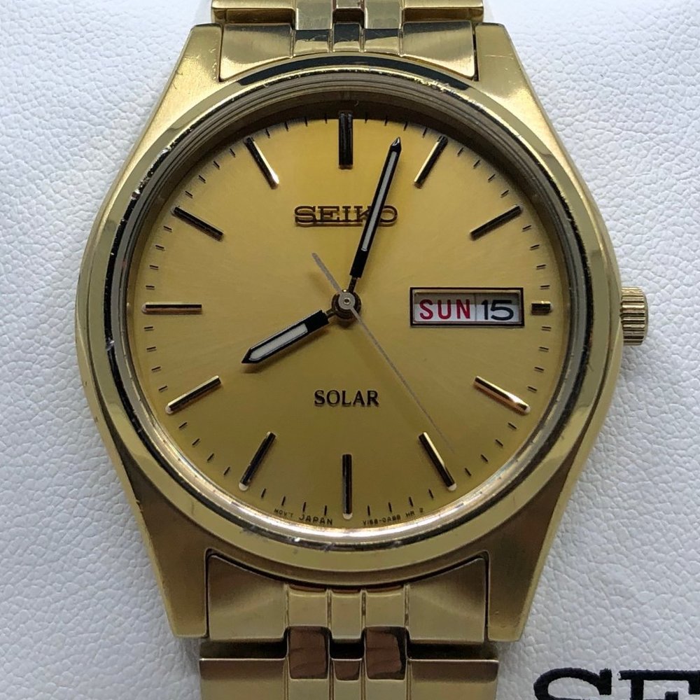 Gold Seiko Solar Men's Watch SNE036